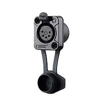 REAN RRX5F-Z-012 XLR Receptacles XLR 5 pole female receptacle, standard D-shape metal flange