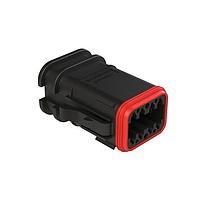 Amphenol SINE Systems AT06-08SB-OMRDBLK Automotive Connectors 8 Position Overmolded Plug, Socket, Reduced Seal, Keyed B, Black