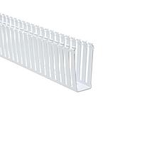 HellermannTyton 181-00240 Slotted Wall Wiring Duct Slotted Wall Wiring Duct, 2" x 5", Non-Adhesive, PVC, White, 120ft/Carton
