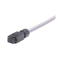 HARTING 33501500304100 Rectangular Cable Assemblies Han 1A 12pin IP65 single ended Cable Assembly, unshielded, female, snap-in version, 12x26AWG(0.34mm), PVC gray, 10m