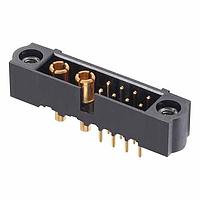 Harwin M80-5T10805M1-02-331-00-000 Connectors 8 SIG + 2 PWR MALE VERT PC TAIL GOLD