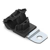 HellermannTyton 151-03037 Cable Mounting & Accessories Ratchet P-Clamp, 0.50 - 0.77" Bundle Dia, 180  Short, 0.41" Hole Dia, PA66HIRHSUV/ST/ZN, Black, 20/bag