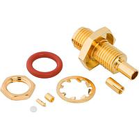 Amphenol RF 901-10806 RP-SMA Crimp Jacks RP SMA Straight Crimp Jack Bulkhead 1.37 mm Micro-cable 50 Ohm IP67