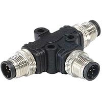 Bulgin PXPPVC08TSFF04AFBBFB T-Adapter M8 A coding 4 pins T splitter femal