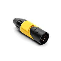 Amphenol Audio AX4MB4M-AU Connectors 4P PIN M PLUG BLKGLD W YLW MRK SLV