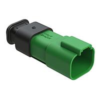 Amphenol SINE Systems AT04-4P-SR01GRN Receptacle 4 Position, Receptacle, Pin, SR01 Strain Relief (Standard Seal), Green Body