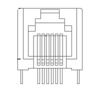 Adam Tech MTJ-66EX1 Modular CONN MOD JACK 6P6C R/A UNSHIELD