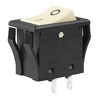 NKK Switches JWM21RB2A/UCV Rocker Switches DPST TV5 RTD IVORY CAP BLK BDY VERT"O-"