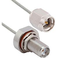 Amphenol SV Microwave 7029-3579 RF Cable Assemblies SMA Female Bulkhead to SMA Male