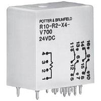 AMP Connectors - TE Connectivity R10-R2X2-V700 Signal DPDT 5A 24VDC 700Ohm GEN PURPOSE RELAY