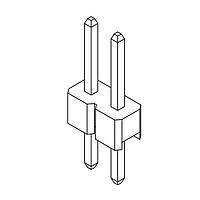 Amphenol Commercial Products G800LS306010HR Pin Strip Pin Header 2.54mm Pitch STR DIP,1x2Pin,30u" Gold,LCP,6.0mm*2.5mm*3.8mm,Color-Black