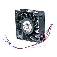 Delta Electronics, Inc. FFB1224SHE-F00 Tubeaxial Tubeaxial Fan, 120x38mm, 24VDC, Ball, 3-Lead Wires, Lock Rotor Sensor, Tach