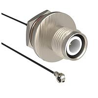 Amphenol RF 095-850-282-050 RF Cable Assemblies AMC4 RA Pl to RP-TNC Str Bkhd Jk IP67 1.13 mm 50 Ohm 50 mm