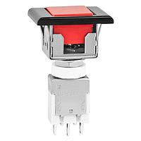 NKK Switches EB2011-C-J21A Light Touch Switches ON(ON) RED CAP BLACK BEZEL SNAP-IN 3A