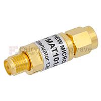 Fairview FMAT1014 12 dB Fixed Attenuator SMA Male To SMA Female From 0.009 MHz To 6 GHz Rated To 2 Watts With Brass Body