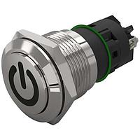 EAO 82-5162.1000.B002 Anti-Vandal 19 mm, Pushbutton, Aluminium, flush/flush, Solderingterminal, Momentary, Silver Contacts