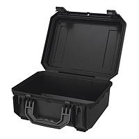 Serpac SE530DPL,BK Cases Seahorse 530 Case Plastic Key Lock w/ Adj Divider Tray, 15 x 12.4 x 7" - Black