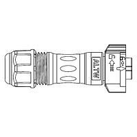Amphenol LTW BD-04BFMA-QL8LP0 Standard Circular Connector X-Lok, Standard Size, Plastic, 5A, 04 pins, Female Connector, Male Contact, Straight, Push Lock, Crimp, Field Installable, F8.0 - F10.0mm, IP68