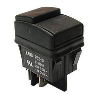 E-Switch PB242D212R-227T Pushbutton Pushbutton, DPST, Off-On , Panel Mount, Snap-In , Black, LED, Orange, IP54