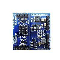 STMicroelectronics STEVAL-QUADV01 LDO Voltage Regulator Power management evaluation board based on L6981,L7983, ST1PS03, and ST730