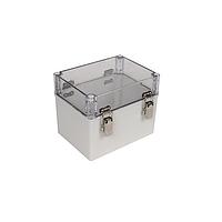 Bud Industries PTH-22502-C Electrical Enclosures PC+10% Fiberglass Box, Self-Locking Latch and Clear Cover (7.9 X 5.9 X 6.3 In)