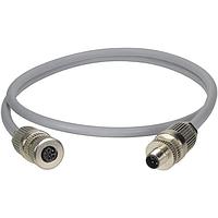 HARTING 2133A7A8523200 Sensor Cables / Actuator Cables M12 Power L-code Cable Assembly, 4+FE, Female to Male Double Ended, Unshielded, 16AWG, PVC Gray, 20.0m