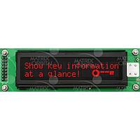 Matrix Orbital LK202-25-USB-R-E LCD Character Display Modules 20x2 Red Txt Blk B/G Ext Temp 25 key