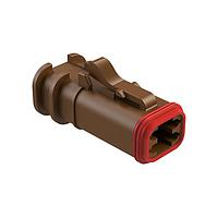 Amphenol SINE Systems AT06-4S-OMBRN Connectors 4 Pin Overmold Plug Socket, BROWN