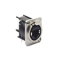 Amphenol Tuchel RJX8FD6HB XLR XLRnet D Type Ethernet Chassis Mount HORZ PCB CAT6, Bulk Packaging