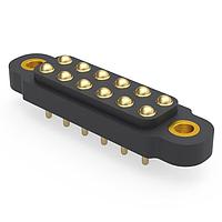 Mill-Max 847-22-006-30-011101 Spring-Loaded 6 Pin 4mmPitch DoubleRow SMT Omniball Spring-Loaded Con, w 4-40 ThrIns