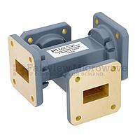 Fairview  FMWCP1054 50 dB WR-75 Waveguide Crossguide Coupler With Square Cover Flange from 10 GHz to 15 GHz