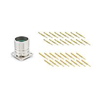 Amphenol SINE Systems MA2LAP1600-KIT Standard Circular Connector 16 position receptacle connector kit, flange mount, Checkmate , Quick locking, P type, counter-clockwise insert, male contacts included