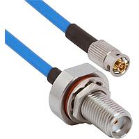 Amphenol SV Microwave FBSMA-085-FQSMPM-060 RF Cable Assemblies SMA BKHD F  SMPM F QB 6"Cable