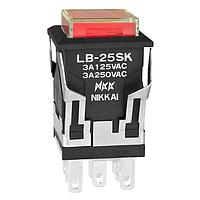 NKK Switches LB25SKW01-5C12-JC Pushbutton Switches DPDT ON(ON) SQR RED 12 VOLT