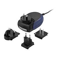 Cincon TR30RAM050-40E02-GY-BK-LEVEL-V Interchangeable Plugs Switching Adapter, Level V, Wallmount, Medical, 30 Watt, 90-264VAC Input, 5VDC Output, 4.0x1.7x9.5mm, Right Angle, DC Cable 1220mm, Grey Case