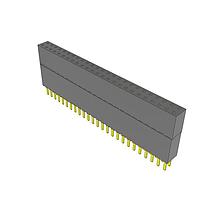 Samtec ESW-125-69-G-D Stackthrough .100" Elevated Socket Strip