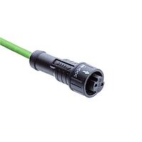 Amphenol LTW AD-02BFFM-QL8P02 Sensor Cables / Actuator Cables SPE, X-Lok Interface, Plastic, 5A, 02 pins, Female Connector, Female Contact, Straight, Push Lock, Overmolded, Length 2000mm, IP68