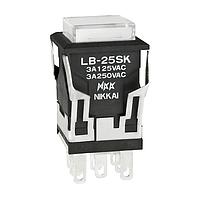 NKK Switches LB25SKW01-5C12-JB Pushbutton Switches ON(ON) SQ BLACK 12V RED LED CLR/WHT CAP