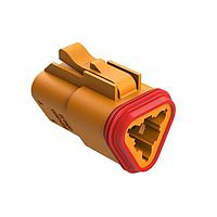 Amphenol SINE Systems AT06-3S-RD01ORG Automotive Connectors 3-Way Plug, Female Connector with Reduced Diameter Seal (E-Seal), Orange