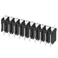 Same Sky (formerly CUI Devices) TBLH10V-500-10BK Fixed Terminal Blocks Terminal block, screwless, High Temp, 5.00, Vertical, 10, Black w Gray Button