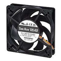 Sanyo Denki 9AD1201M4H001 Axial AC, DC Axial Fan, 120x120x25mm, 100-240VAC, 35Pa, Rib, Speed Sensor
