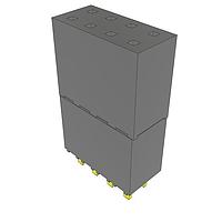 Samtec ESW-104-33-G-D Stackthrough .100" Elevated Socket Strip