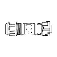 Amphenol LTW BD-03BMFA-QL8LP0 Standard Circular Connector X-Lok, Standard Size, Plastic, 5A, 03 pins, Male Connector, Female Contact, Straight, Push Lock, Crimp, Field Installable, F8.0 - F10.0mm, IP68