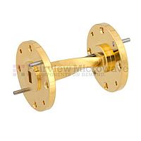 Fairview SMW19TW1002 WR-19 45 Degree Waveguide Left-hand Twist Using a UG-383/U-Mod Flange And a 40 GHz to 60 GHz Frequency Range