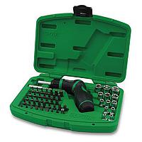 TOPTUL GAAI5401 54PCS High-Torque Pistol Grip Ratchet Screwdriver, Bit & Socket Set
