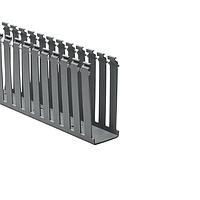 HellermannTyton 181-00238 Slotted Wall Wiring Duct Slotted Wall Wiring Duct, 2" x 5", Adhesive, PVC, Gray, 120ft/Carton