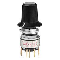 NKK Switches MRK112-BH Rotary Switches LO PRO SHFT 2-12 POS GRAY TIPPED