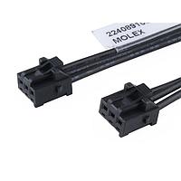 Molex 224089-1034 Specialized Cables KK Plus 250-to-KK Plus 250 2.50mm P SR 600mm Lgth 3 Ckts Blk