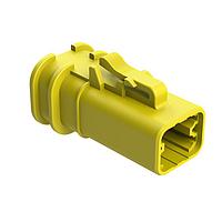Amphenol SINE Systems ATP06-4S-OMYEL Connectors 4 Position Plug, Socket, Overmold Compatible, Standard Diameter Rear Seal, Yellow