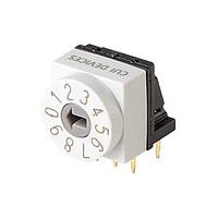 Same Sky (formerly CUI Devices) RDS2-10S-1012-RA-508-D-67 DIP Switches 10 Position Through Hole 5.08 mm Pitch IP67 Right Angle Flush Arrow Actuator